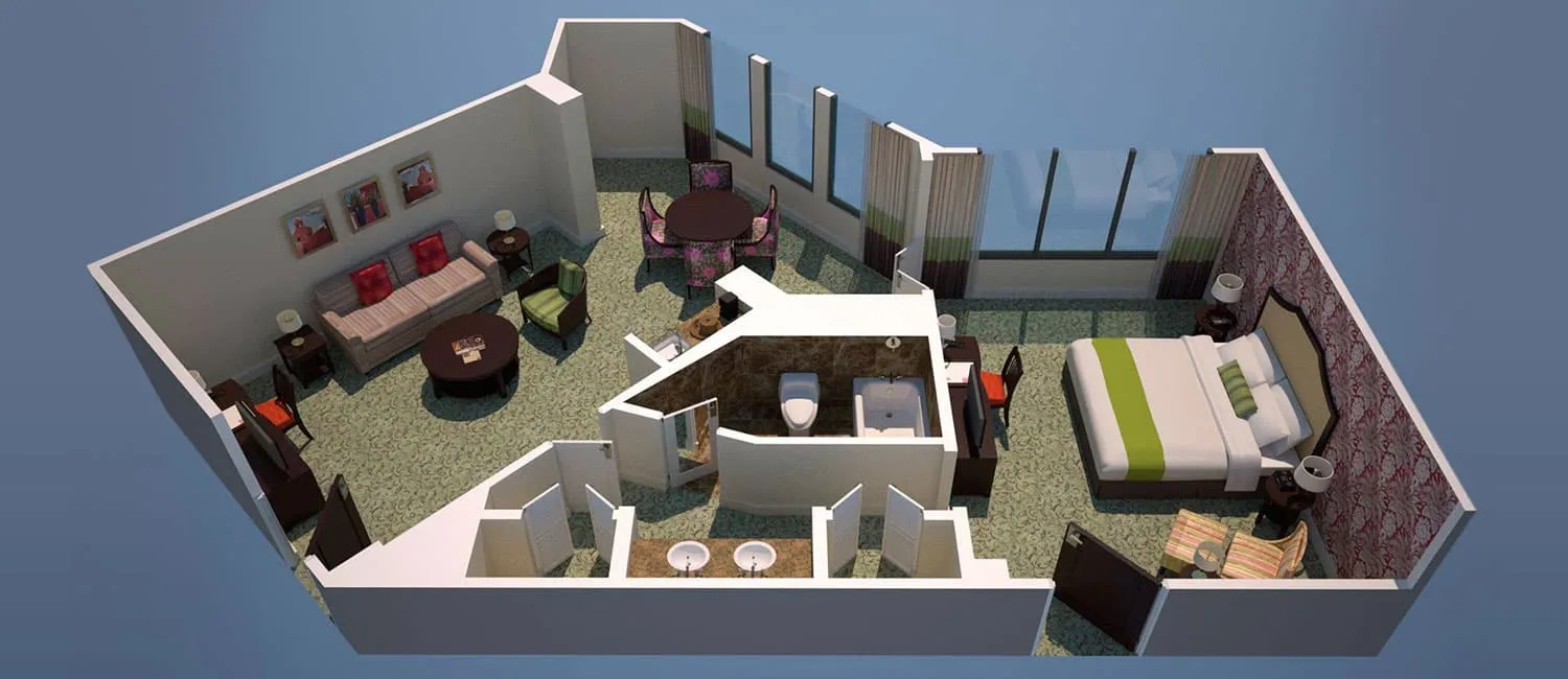 ヒストリック・ガーデンスイートの間取り図。