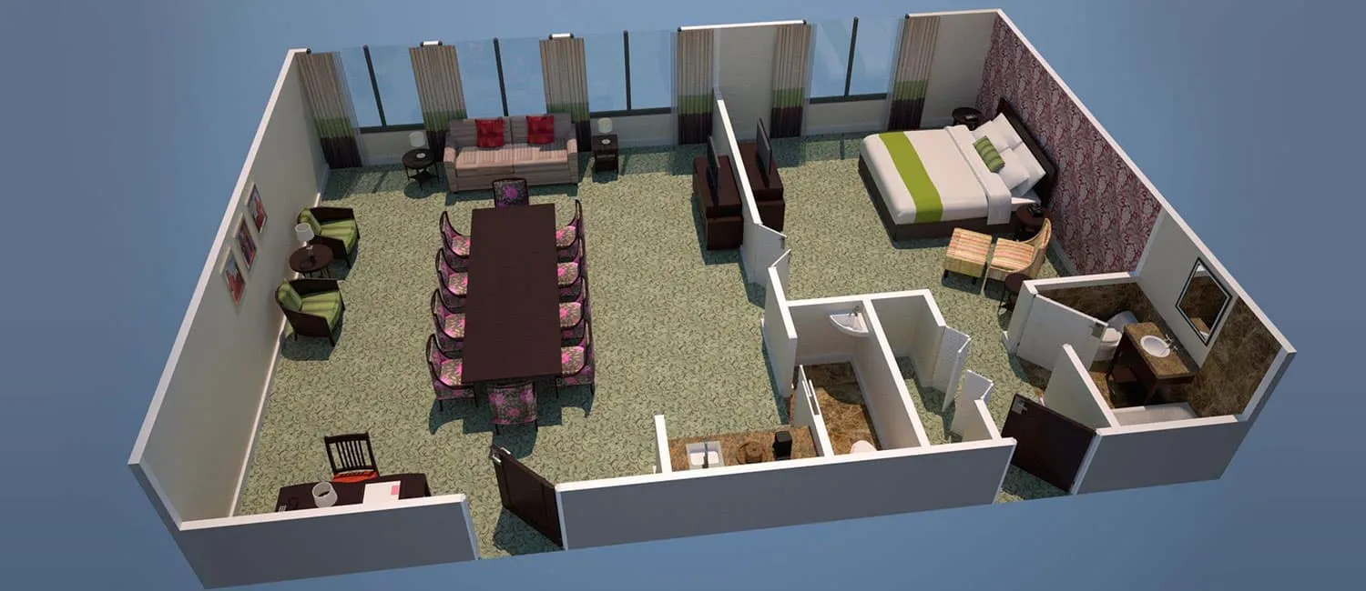 ヒストリック・ガーデンスイートの間取り図。