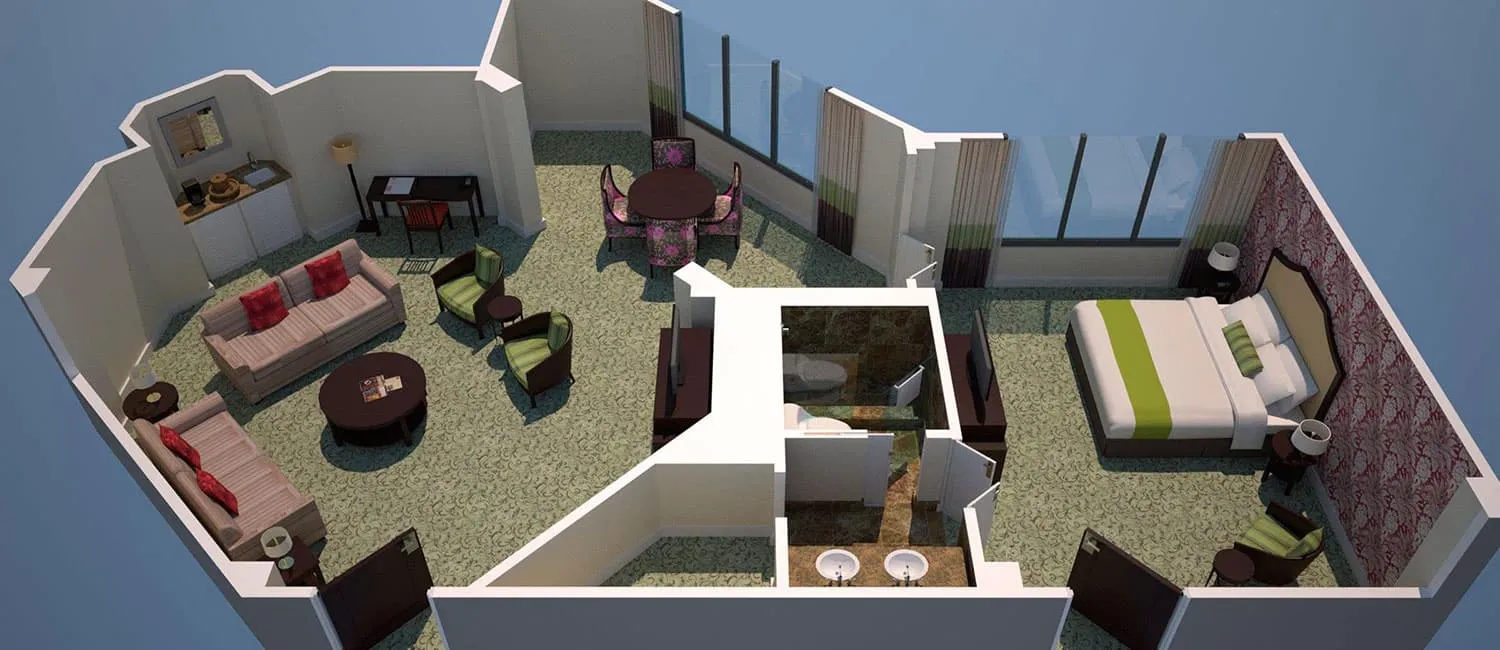 ヒストリック・オーシャン・スイートの間取り図。