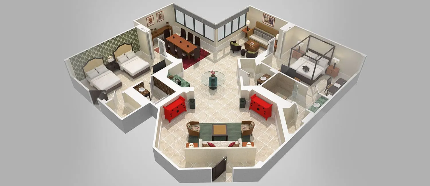 クイーンカアフマヌスイートの間取り図