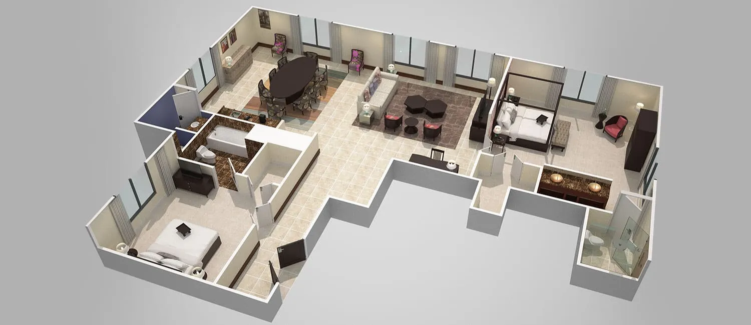 ロイヤル ハワイアン スイートの間取り図